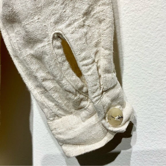 Vintage Chico’s Design Size 0.Lightweight Flax Rayon Blend.Button Down Tan Shirt - Picture 7 of 8